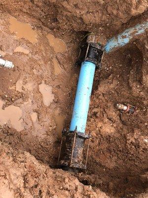 6 inch municipal water main repair