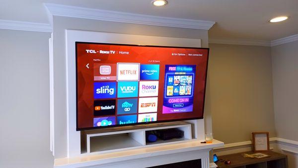 Installed a TV in an entertainment system with a nook