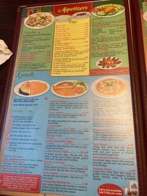 Appetizer menu