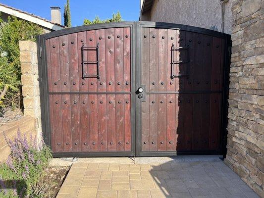 Custom iron double door