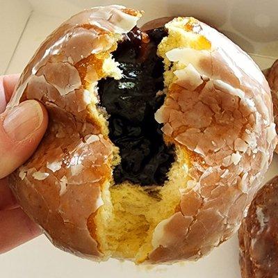 Up close blueberry Paczki