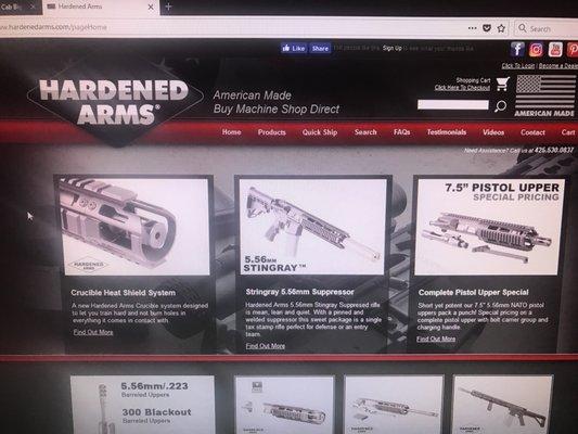 Home page of Hardened Arms