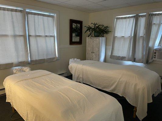 Warm, cozy, heated tables for your couples massage!