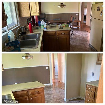 Before and after Kitchen clean-out!