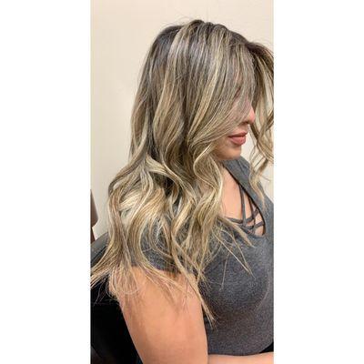 Pearly blonde balayage by Greg Layton