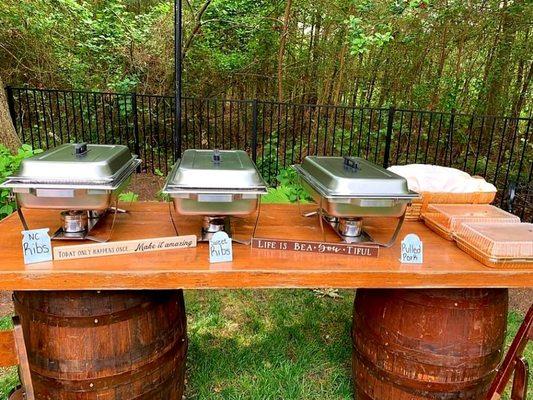 Pork Station with some Super moist Cornbread