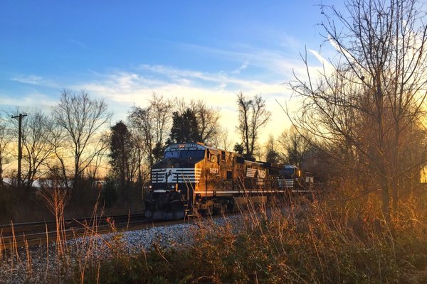 Train heading out the yard