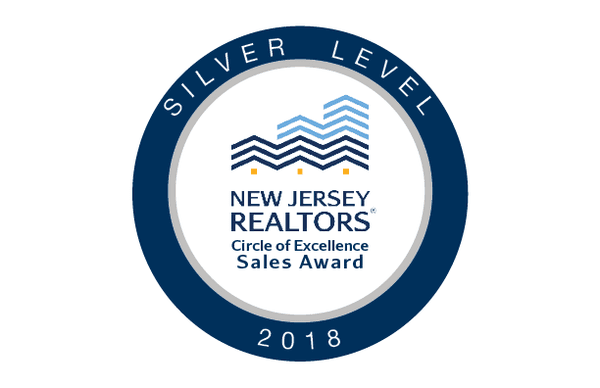 NJ Realtors® Circle of Excellence Sales Award®; Silver - 2018