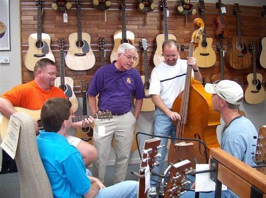 Local artists jamming in the Acoustic Showroom