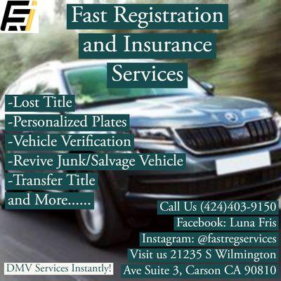 We can also Help you with any DMV Services Instantly!