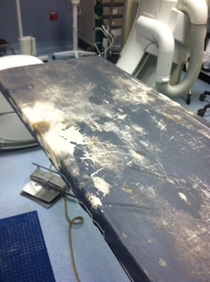 Procedure Table at Vassar. Lori Wadsworth advised, to cover with a sheet!