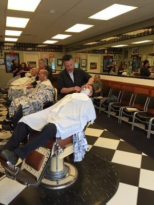 Chris giving a Straight Razor Shave.