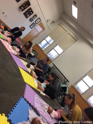 Baby yoga class! It's so great that CPL offers such great programming.