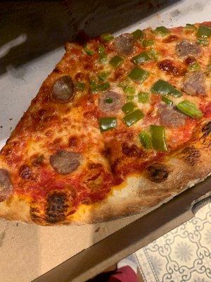 Sausage and pepper pizza.