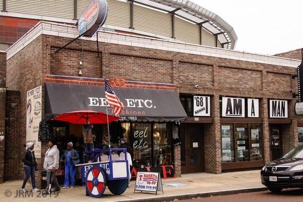 Store front, the Memphis Grizzlies play in the arena behind the store.