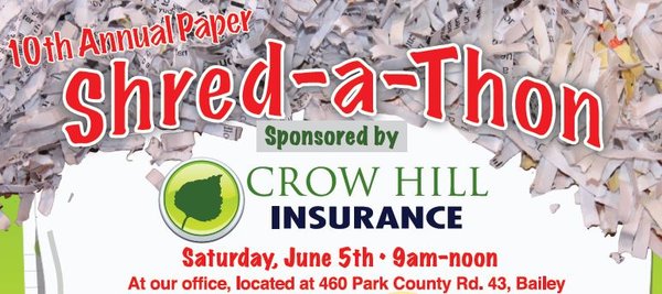 10th Annual Shred-A-Thon
 June 5th 9-12