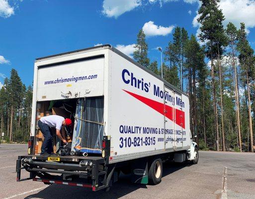 Our driver Gabriel checking the load in Chemult, OR