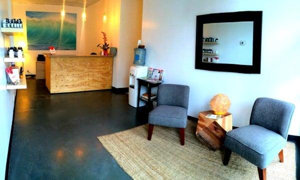 The reception room at Emily Bartlett Acupuncture.