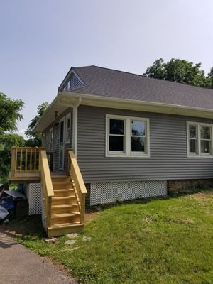 New deck, gutters and roof