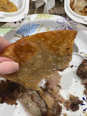 Empanada. We split in half and could not eat because of how oily.