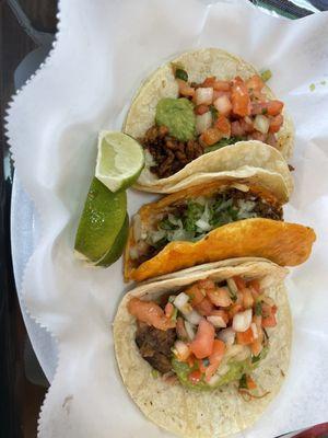 Pastor Taco, red taco, Carnitas Taco