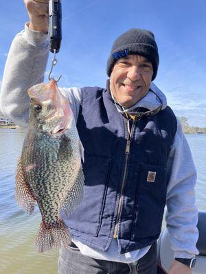 Using their stuff, my friend caught this great crappie among others that day.