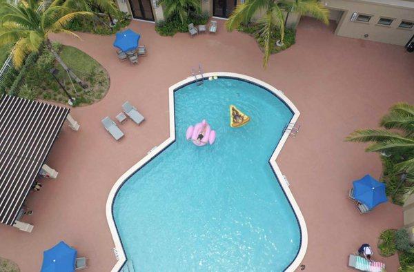 Arial view of pool