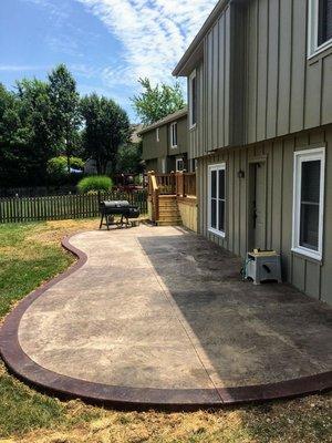 Stamp Patio, Acid Stain Border & New Deck.