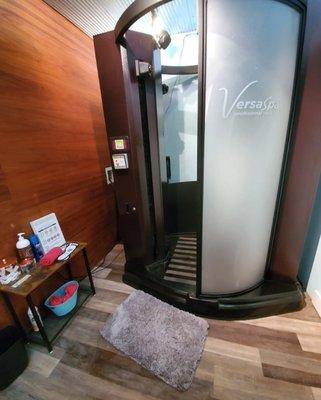 Our VersaSpa Pro sunless automatic tanning booth.