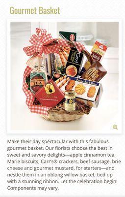 Gourmet Basket website description