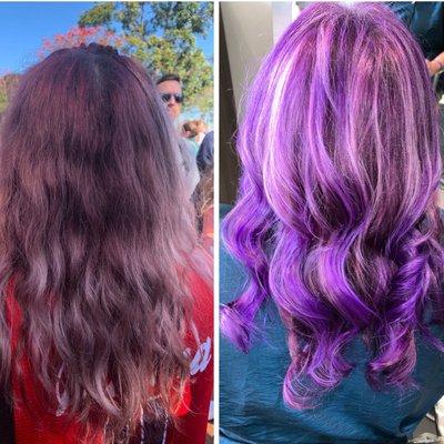 Before and after. box color color correction