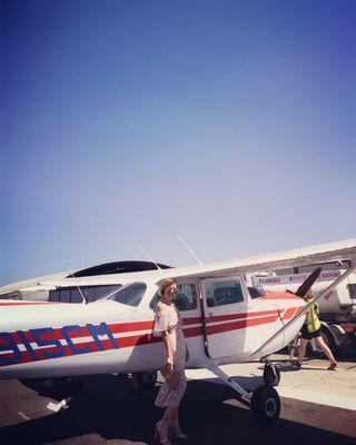 First time flying in a small airplane at North Coast Air .