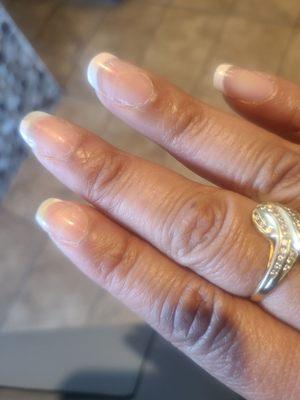 French manicure peeling after 4 hrs. Refused to apologize, refund or be respectable. I was ignored and blamed for not getting no chip.