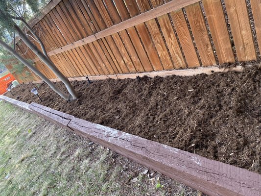 New mulch on existing raised bed