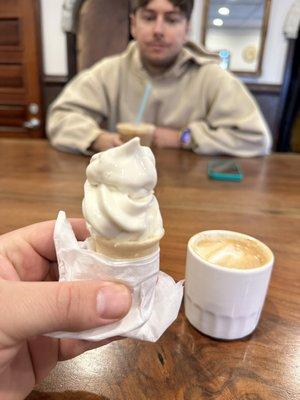 Ice cream y cortado