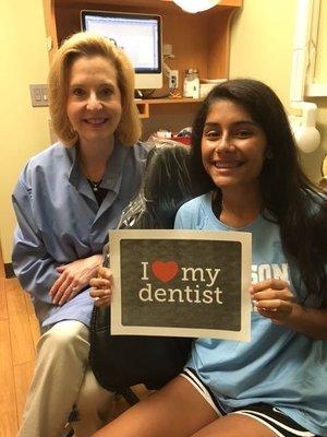 Dr. Eckert, our Orthodontist with one of her smiling happy patients!