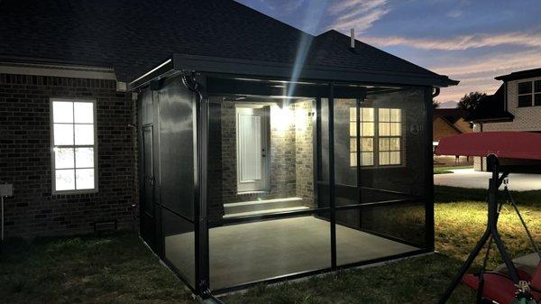 Bronze Screenroom with tuff screen and bronze patio cover