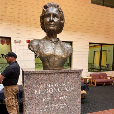 Alma McDonough statue