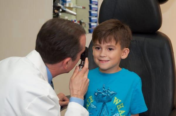 Dr. Sorkin examining a patient