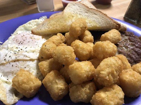 Pretty good breakfast platter!  Drink included!  Eggs cooked just perfectly.