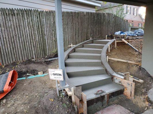 Very custom concrete stairs. One of our very best.