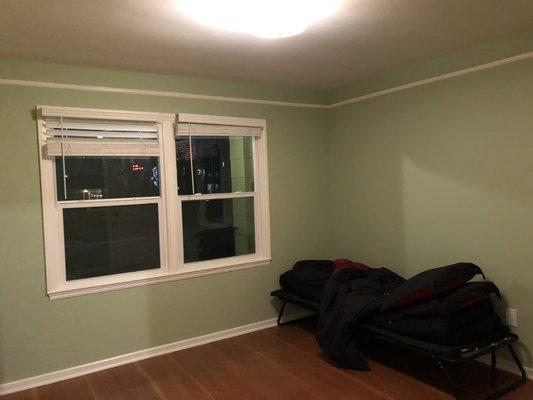 2/3 rooms painted from a 3 room paint job.