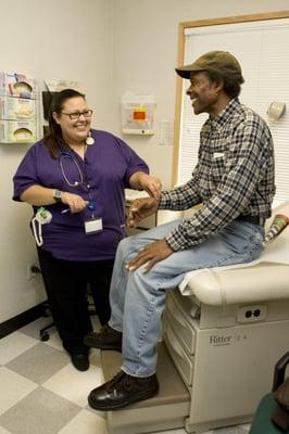 Interior of an exam room. We offer affordable primary and preventative care for all ages.