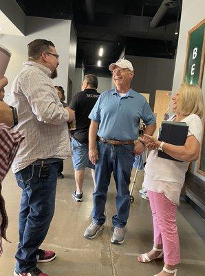 Smiling faces in the Grace Point Church Lobby