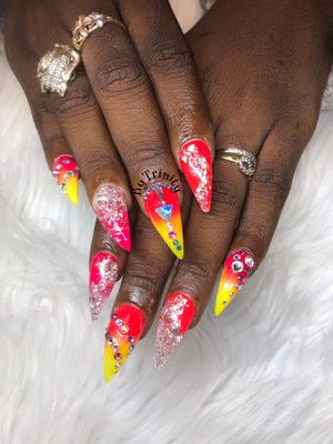 make appointment with Trinity for acrylic nails and nails art