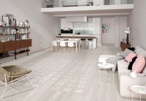 Selandia Bianco 8"x48" Wood Porcelain Tile | The Flooring District 7709 Anderson Rd, Tampa, Fl 33634 | Call Us 813-515-5900.