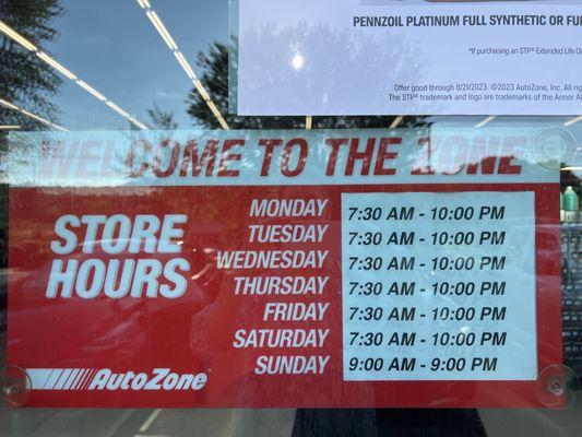 Store hours