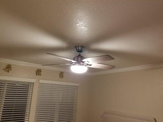 New master bedroom ceiling fan where I didn't have a ceiling fan before.