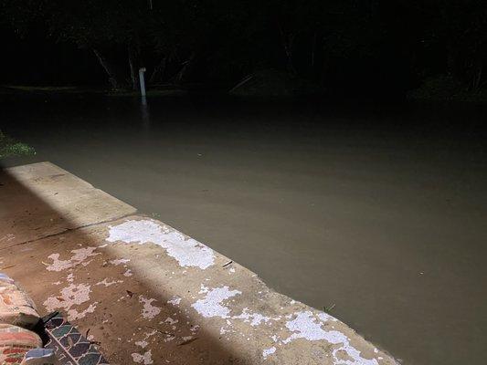 Water making its way into house.