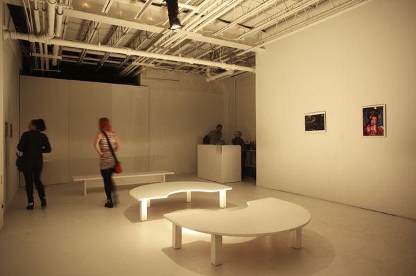 Custom seating for an art gallery designed & fabricated by 555